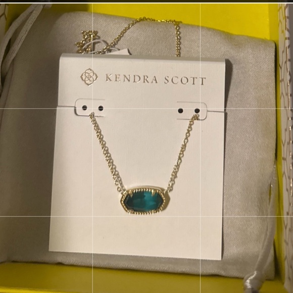 Kendra Scott Gold Necklace with Green Pendant - Picture 3 of 4